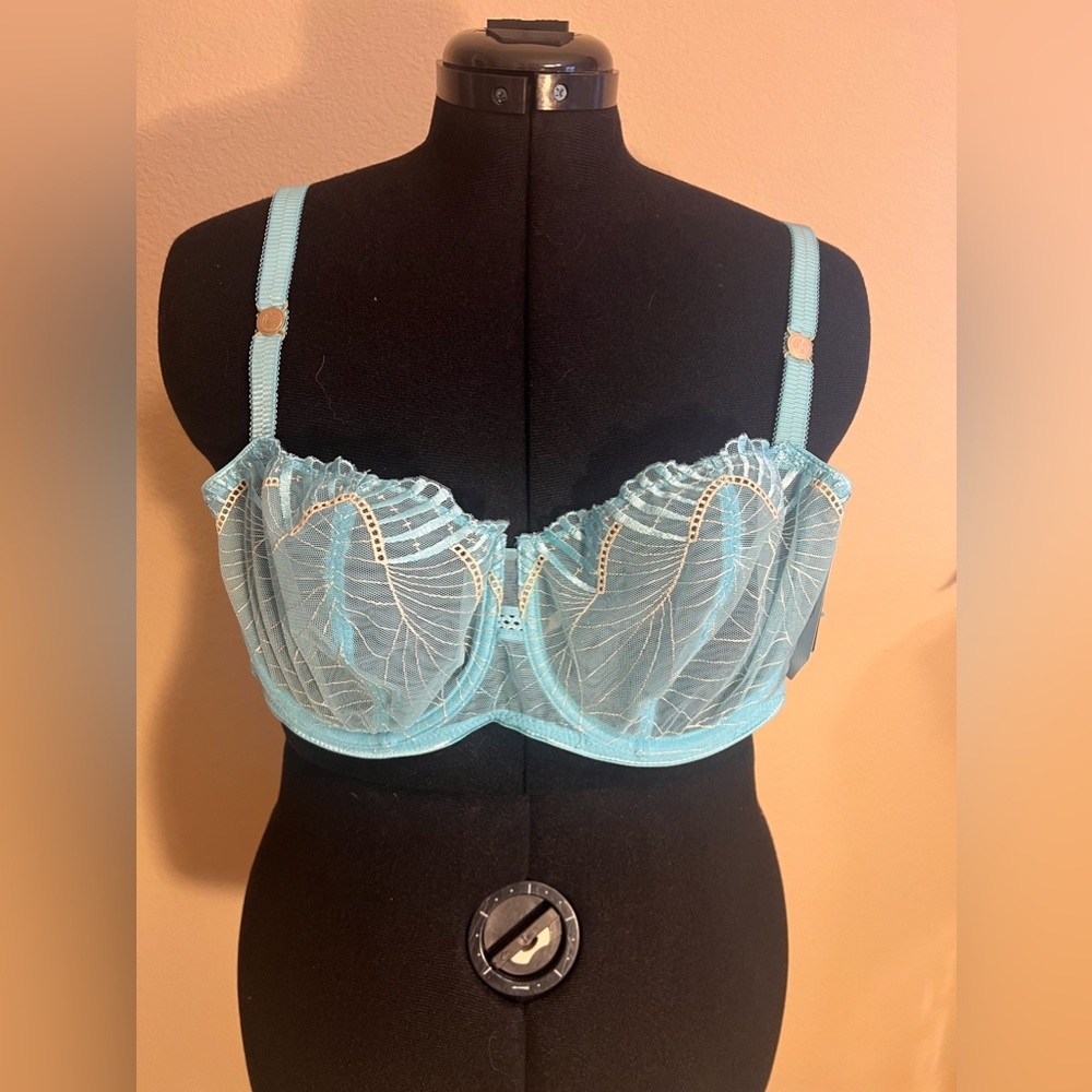 34DDD Chantelle brand new baby blue lace bra with tags